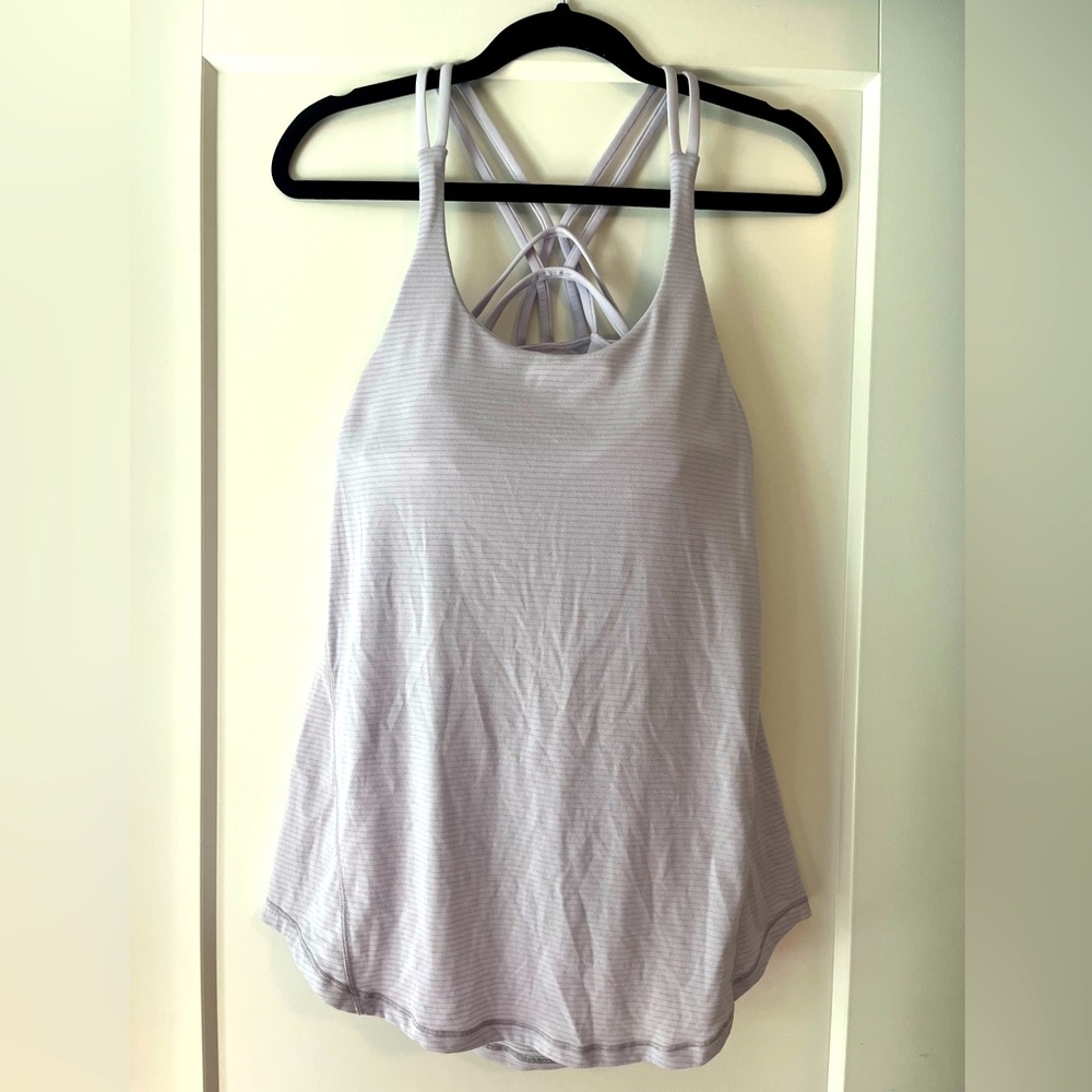 Lululemon tank top with built in bra. Size 8. Pretty back.